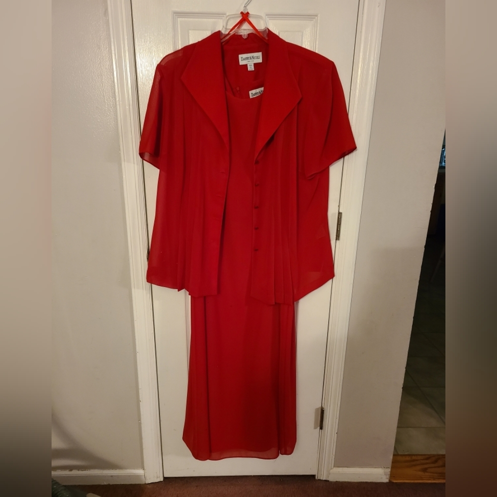 Red London dress with jacket